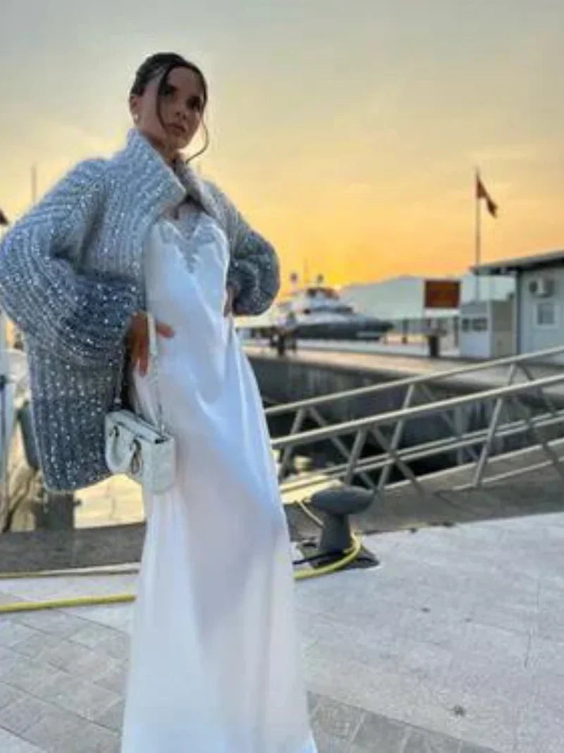 Cassidy | cardigan en soie scintillant