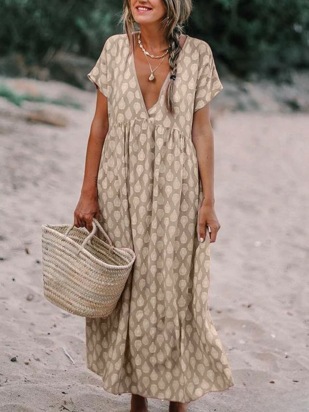 Britta - Robe tissée à fleurs