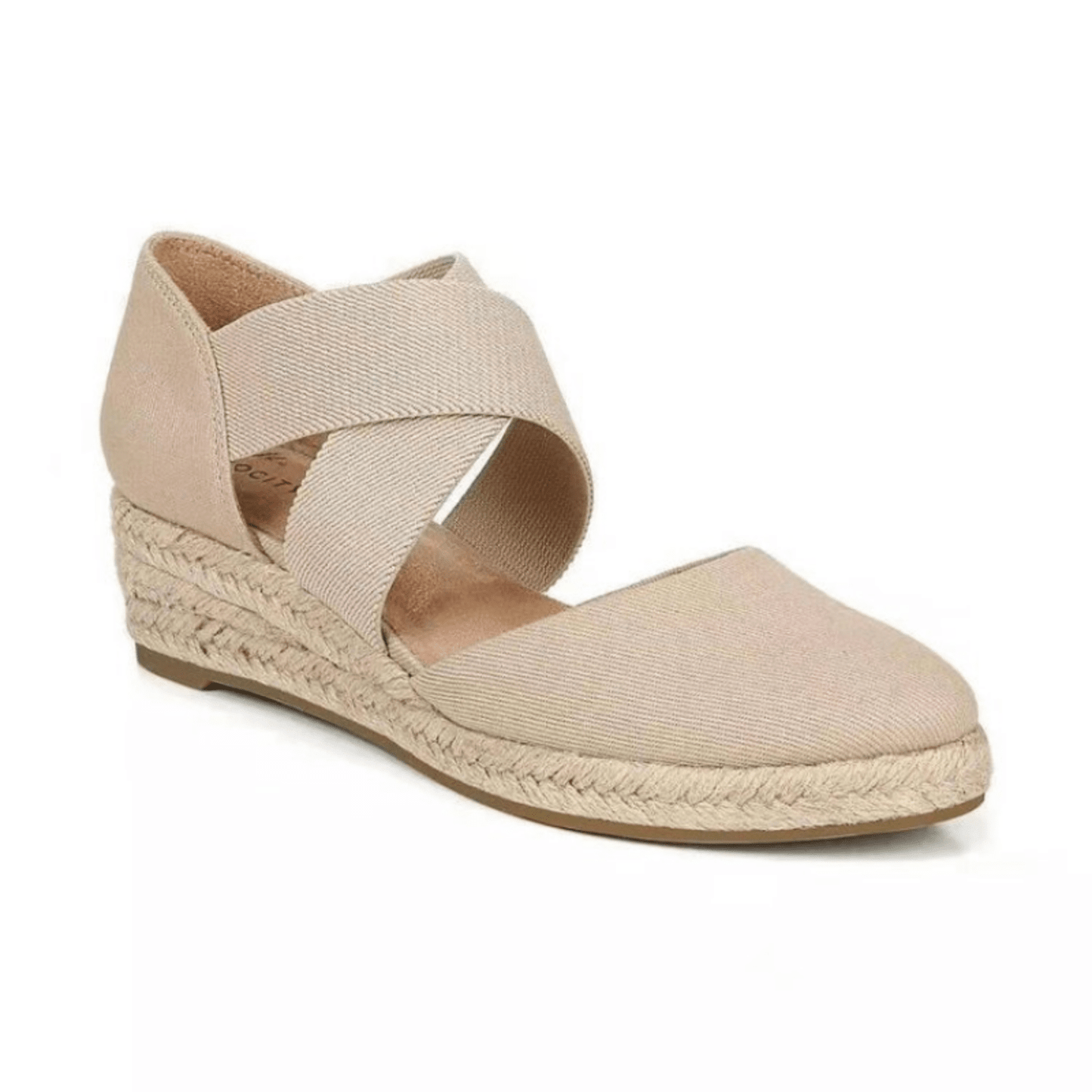 Mila | Espadrilles avec sangle croisée et talon compensé en corde