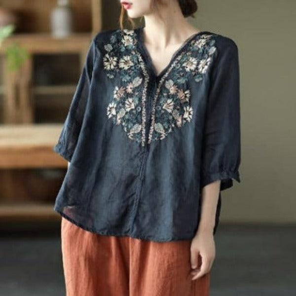 Blouse brodée pour femme