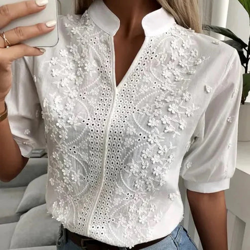 Gina - Blouse blanche de mode