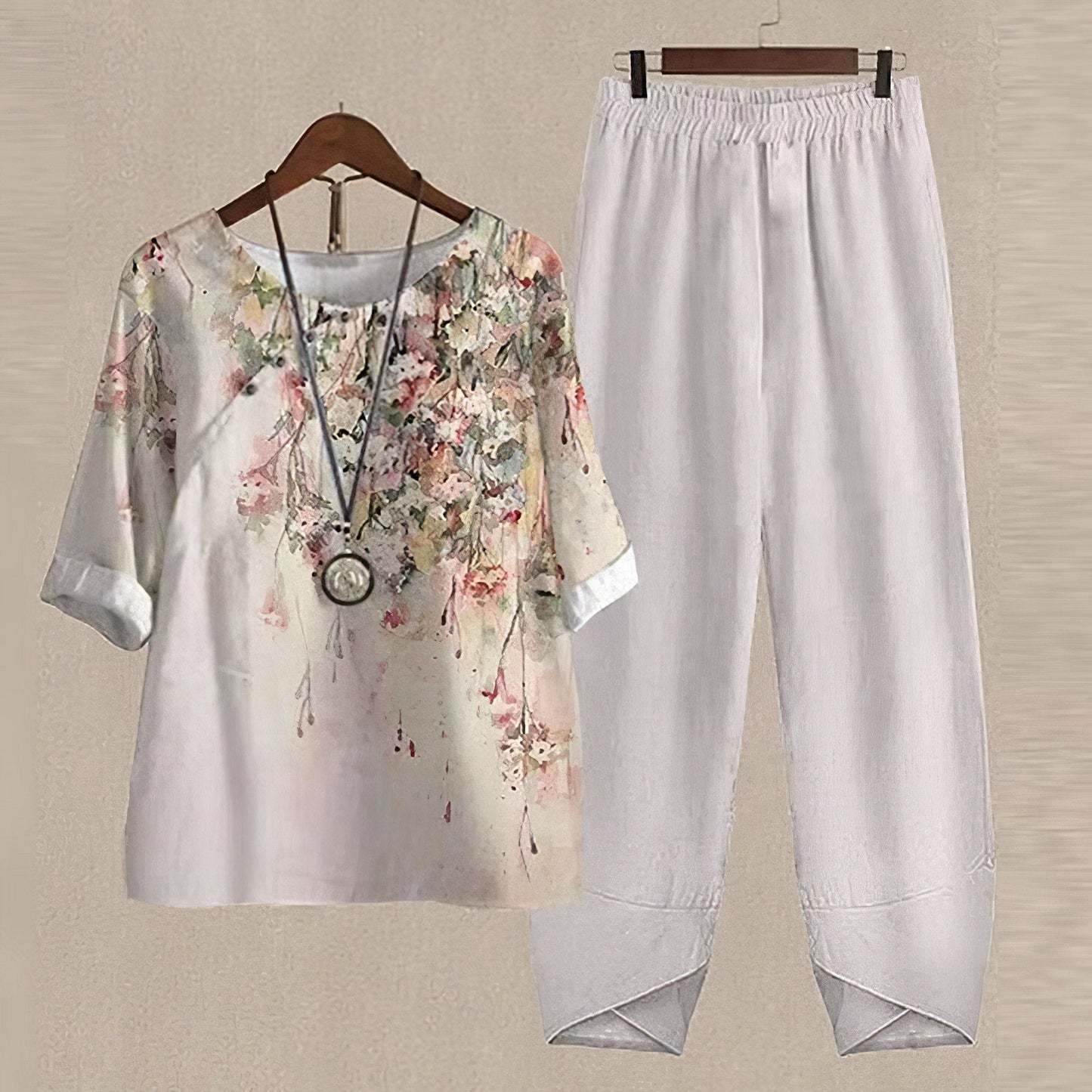 Ensemble d'été 2 pièces pour femme - henné