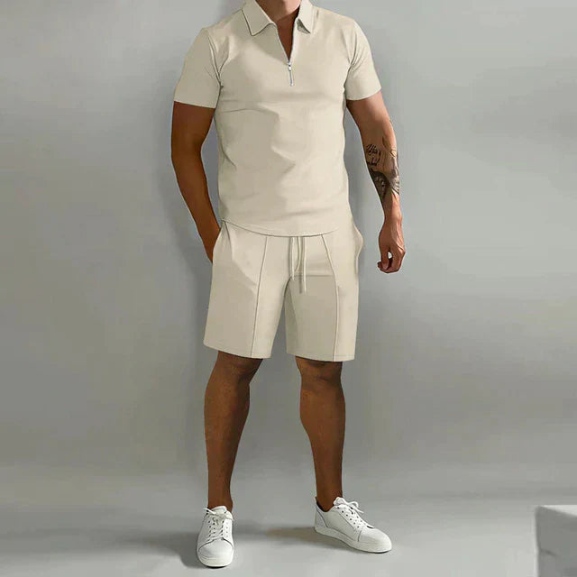 Lorenzo Two-piece set | Ensemble polo et short d'été de luxe pour homme