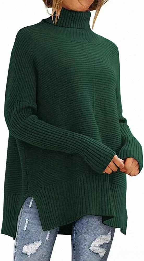 Pull chauve-souris élégant avec détails tricotés uniques