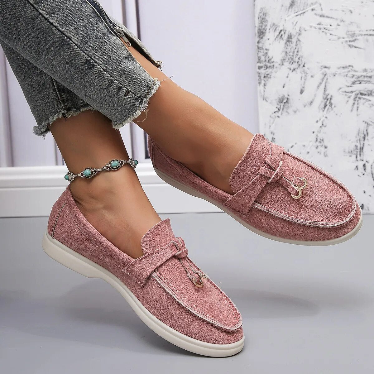 Mocassins plats décorés de cintres