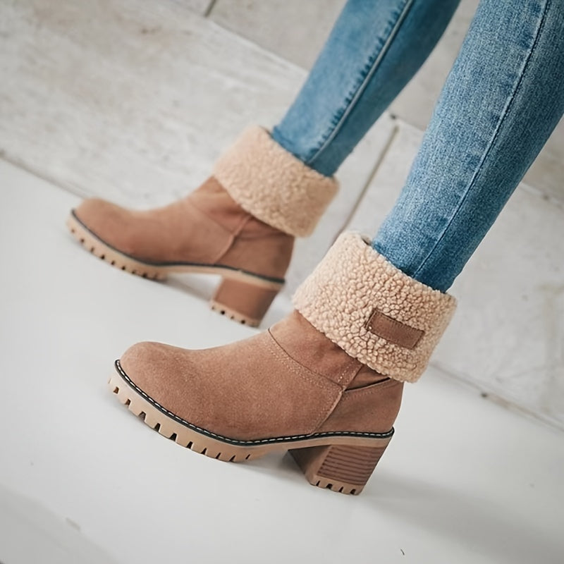Lotte | Bottines duveteuses à talon épais