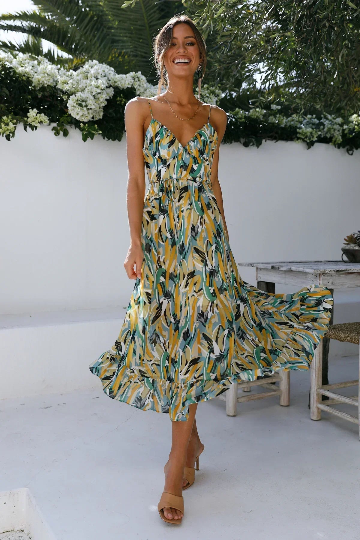 Amity - robe midi bleue