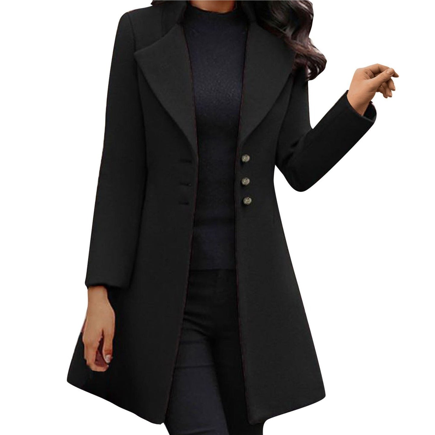 PINKI™ | Manteau italien en laine à manches longues