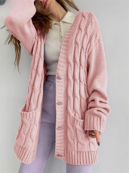 Cardigan tricoté surdimensionné pour femme – élégant et confortable