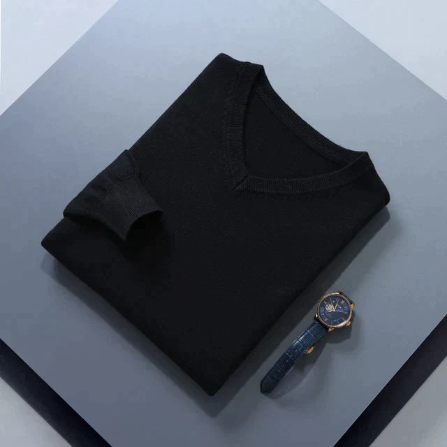 Yasper Sweater | Pull à col en V uni pour hommes