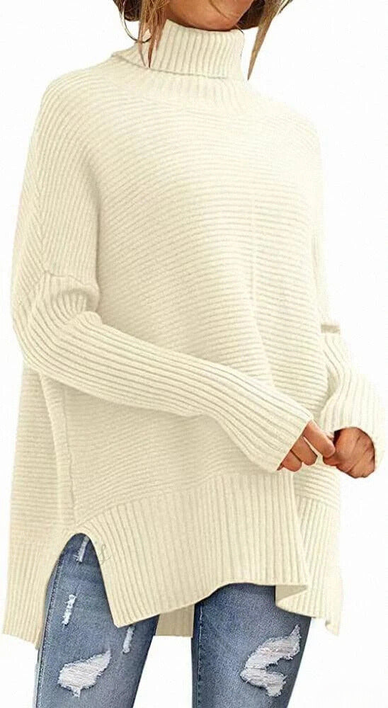 Pull chauve-souris élégant avec détails tricotés uniques