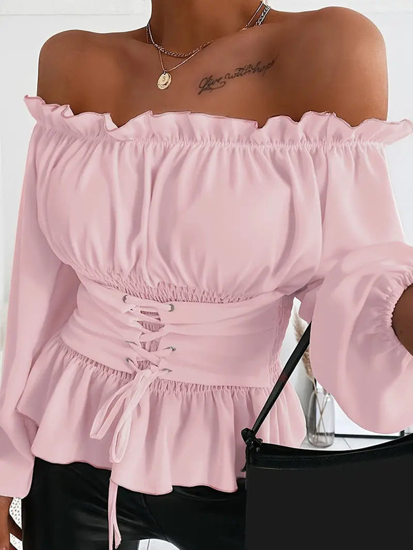 MonLu - Top à épaules dénudées avec taille ajustable