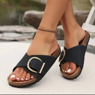 Layla® | Sandales pour femmes avec une grande boucle