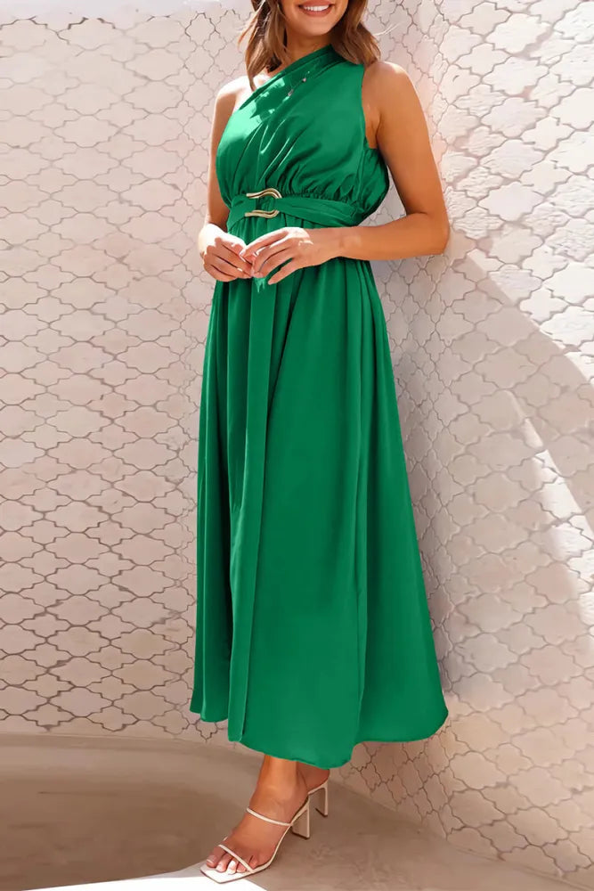Norah - Robes de soirée élégantes avec décolleté plongeant et ornements métalliques massifs