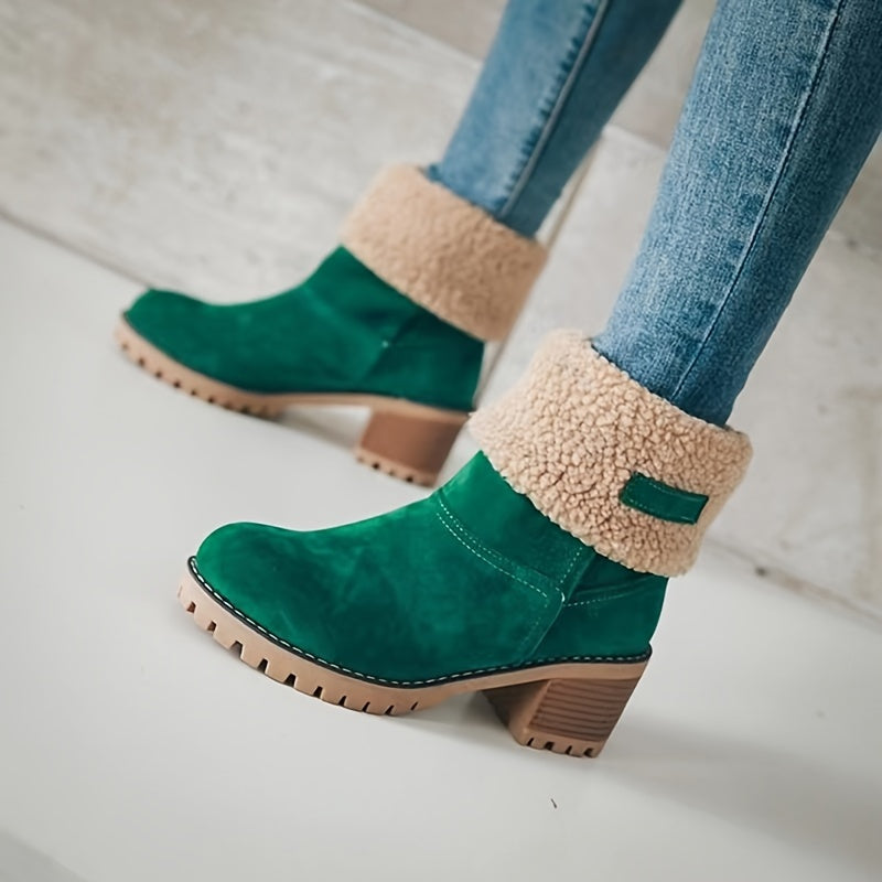 Lotte | Bottines duveteuses à talon épais