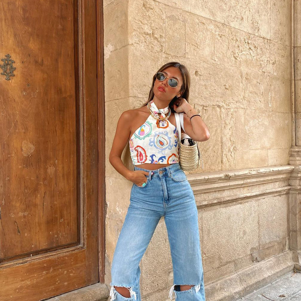 Hailey Halter Top | Un top estival et coloré