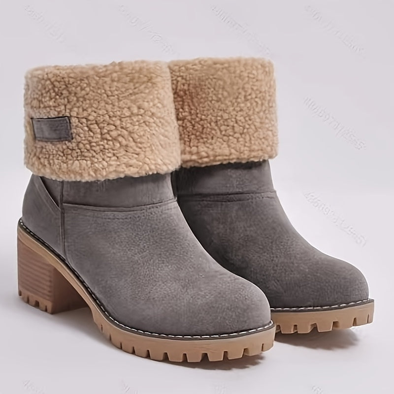 Lotte | Bottines duveteuses à talon épais