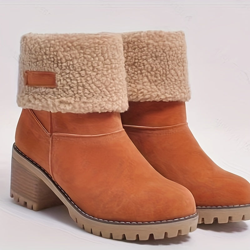 Lotte | Bottines duveteuses à talon épais