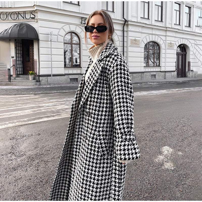 Trench-coat femme à motif glencheck