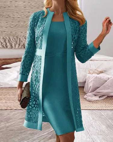 Lucy - Ensemble deux pièces - robe cardigan en dentelle pour femme