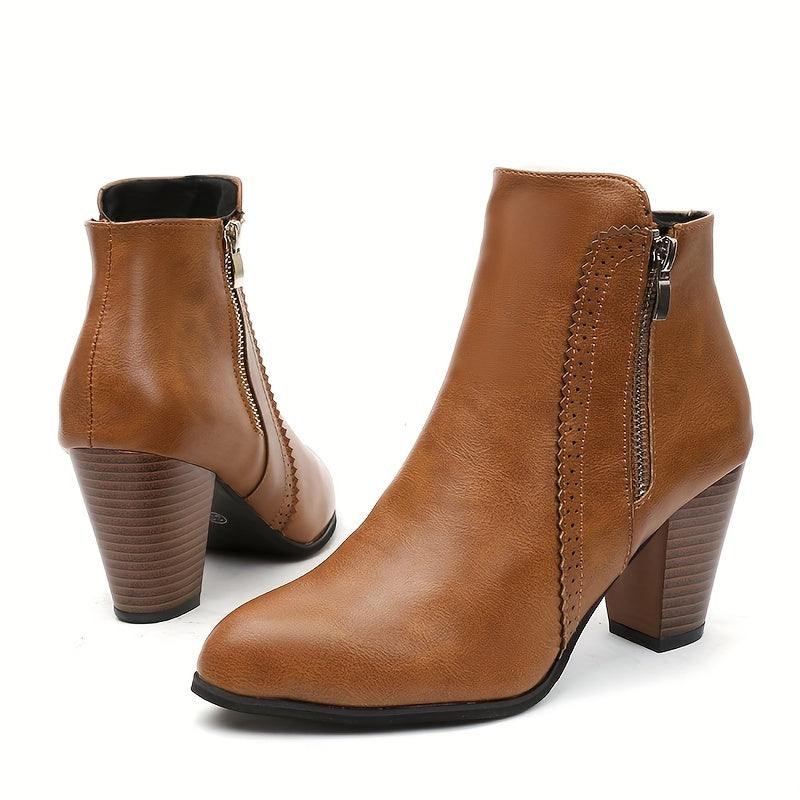 Lotte | Bottines à bout rond et à talon épais