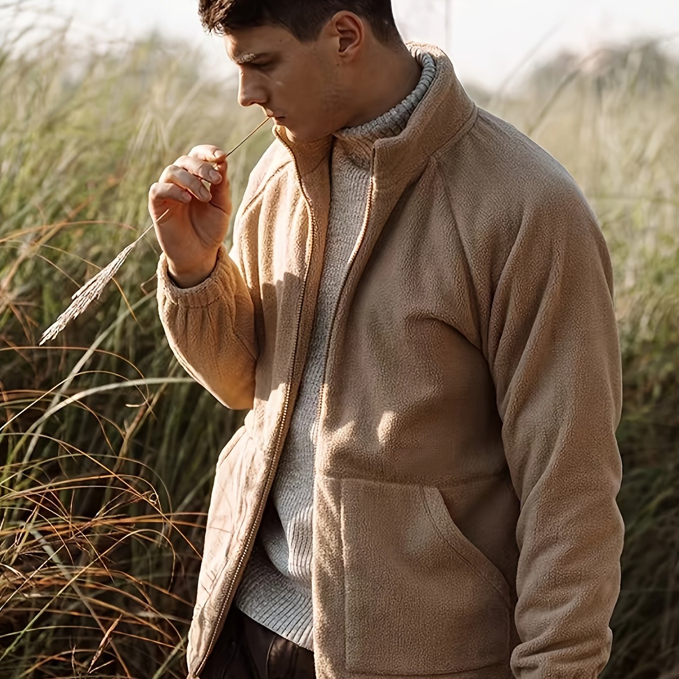 Lars | Manteau d'hiver chaud en polaire de couleur unie