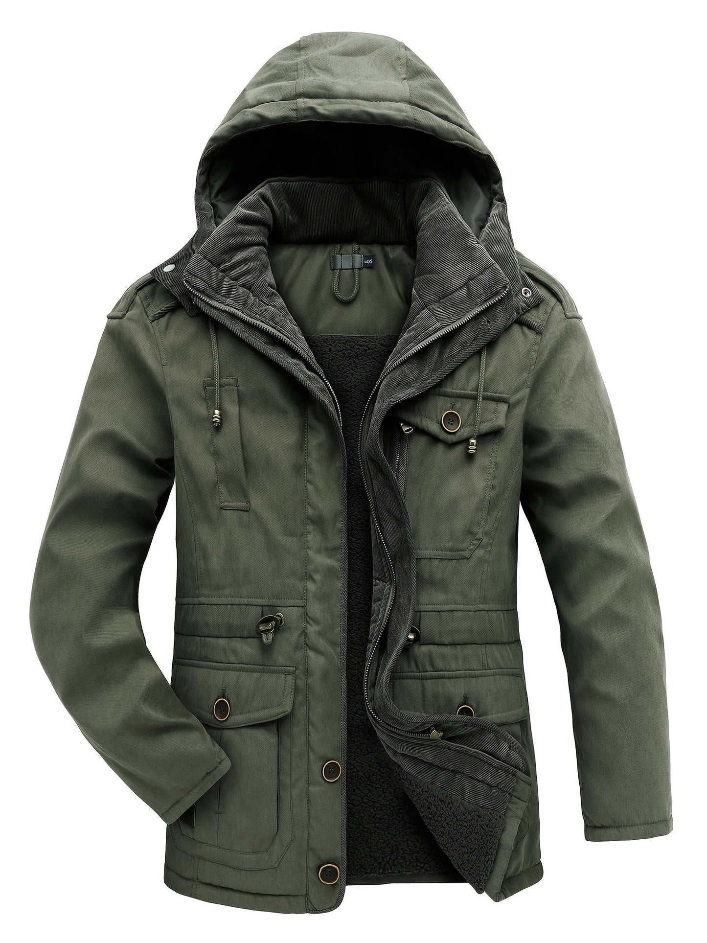 Vestes d'hiver décontractées de style cargo en coton avec poches pour hommes | Parfaites pour les activités de plein air