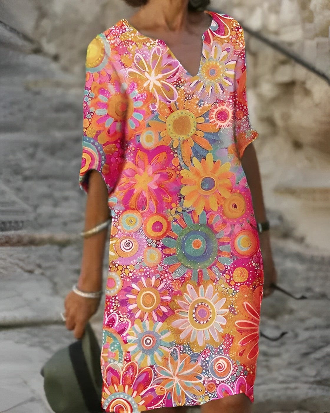 - Imprimé à la mode avec demi-manches