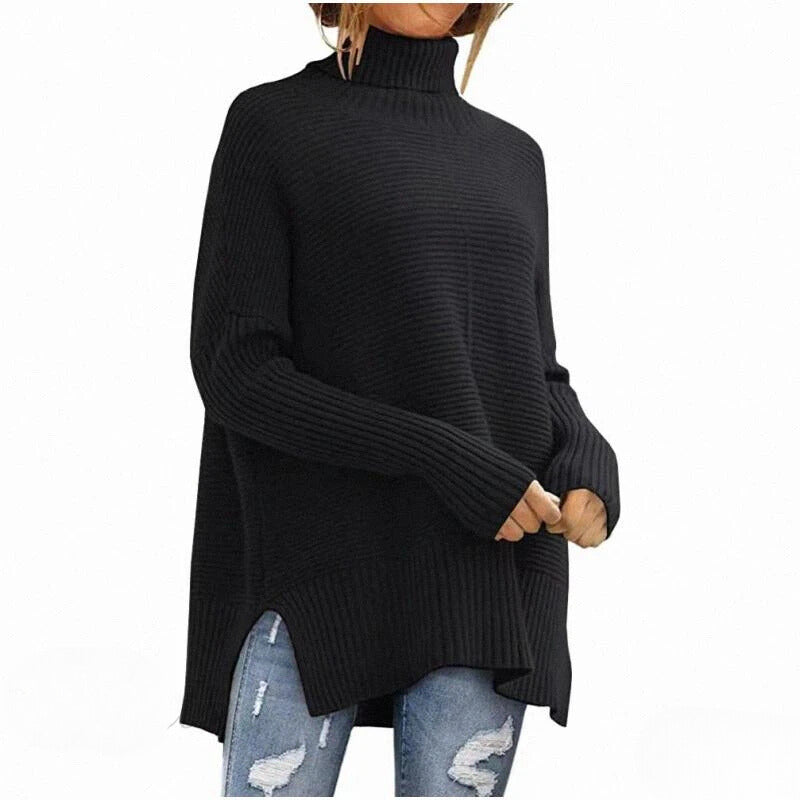 Pull chauve-souris élégant avec détails tricotés uniques