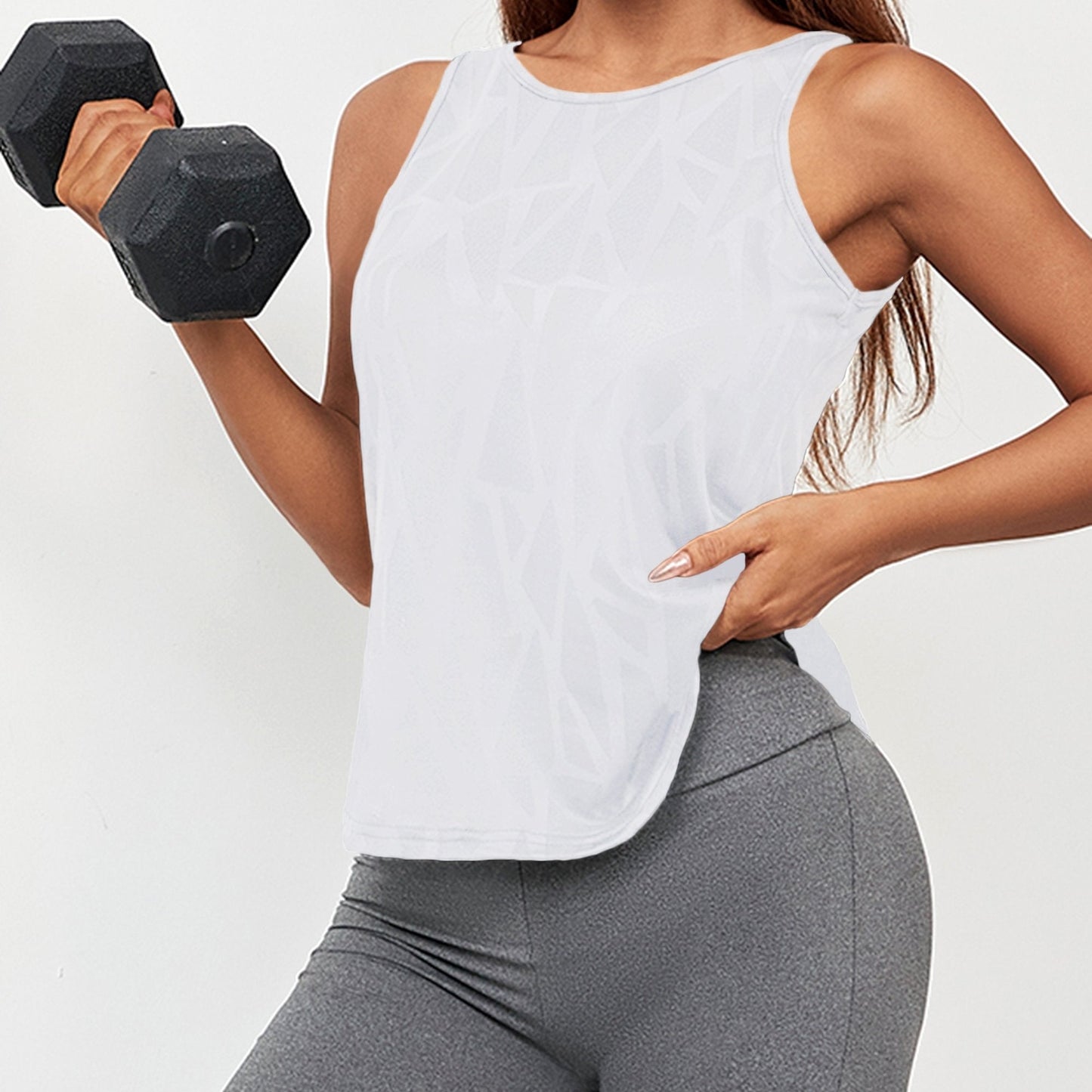 Lara | Débardeur de yoga avec découpe géométrique et coupe ample