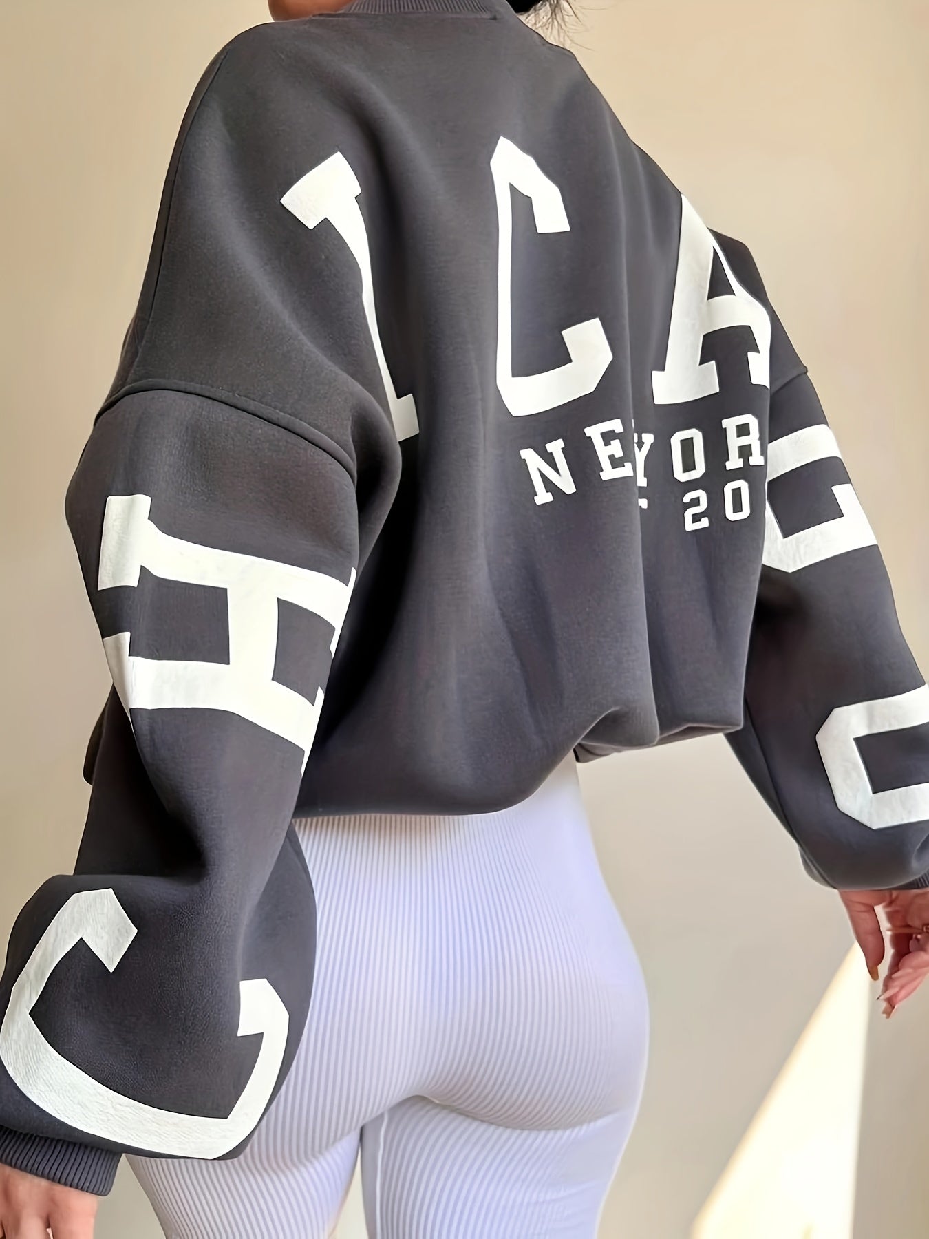 Ladies Sweater / Pull avec impression de lettres | décontracté - manches longues - col rond - Parfait pour l'automne