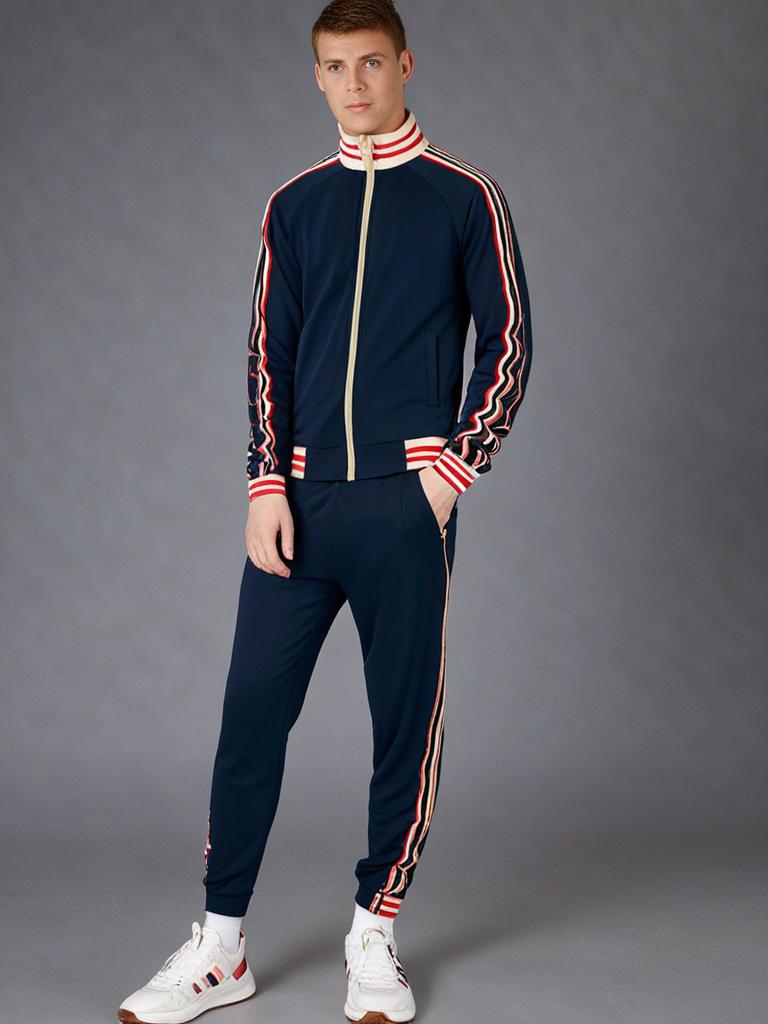 Ensemble de survêtements et pantalons de sport rayés pour hommes