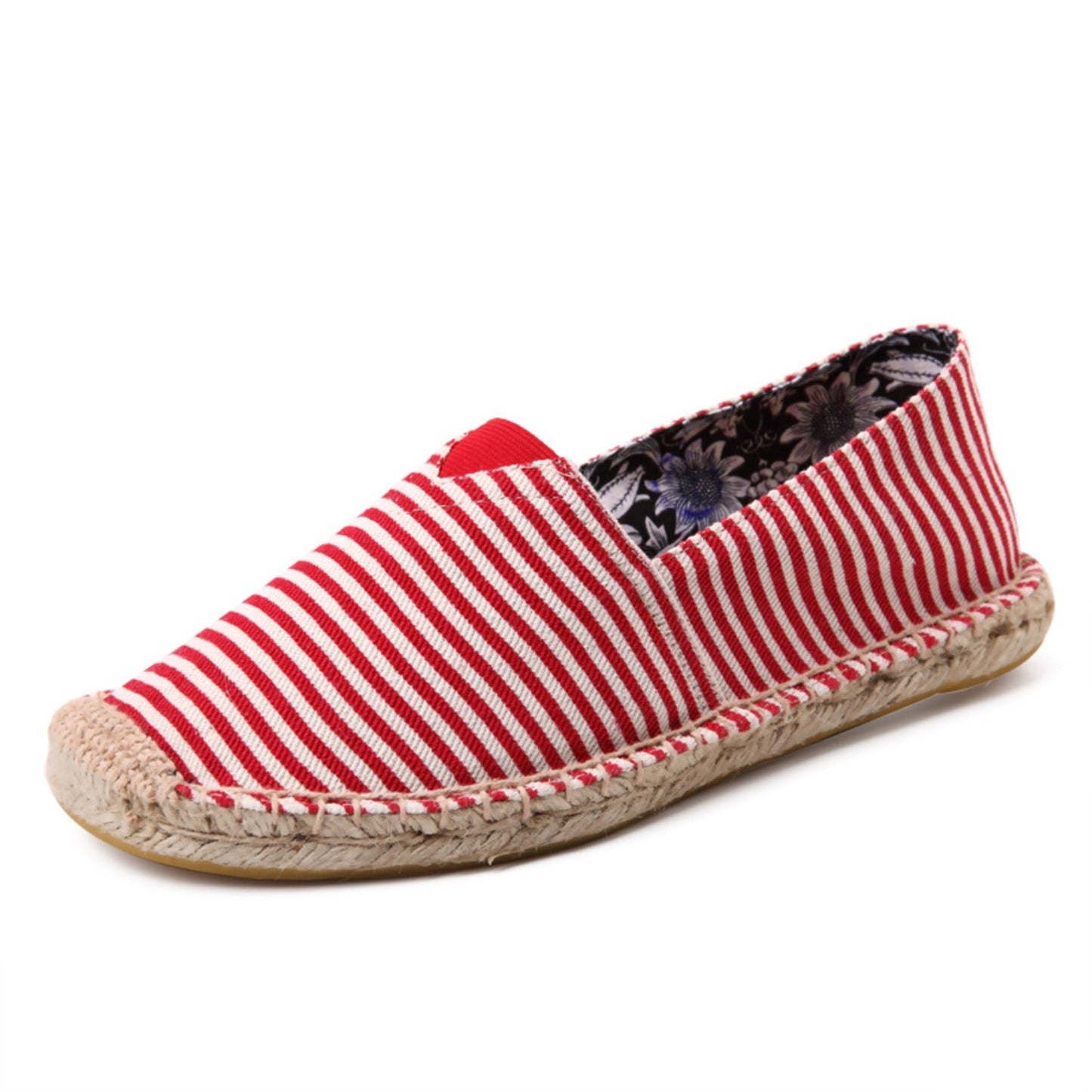 Eline | Espadrilles rayées en toile brossée