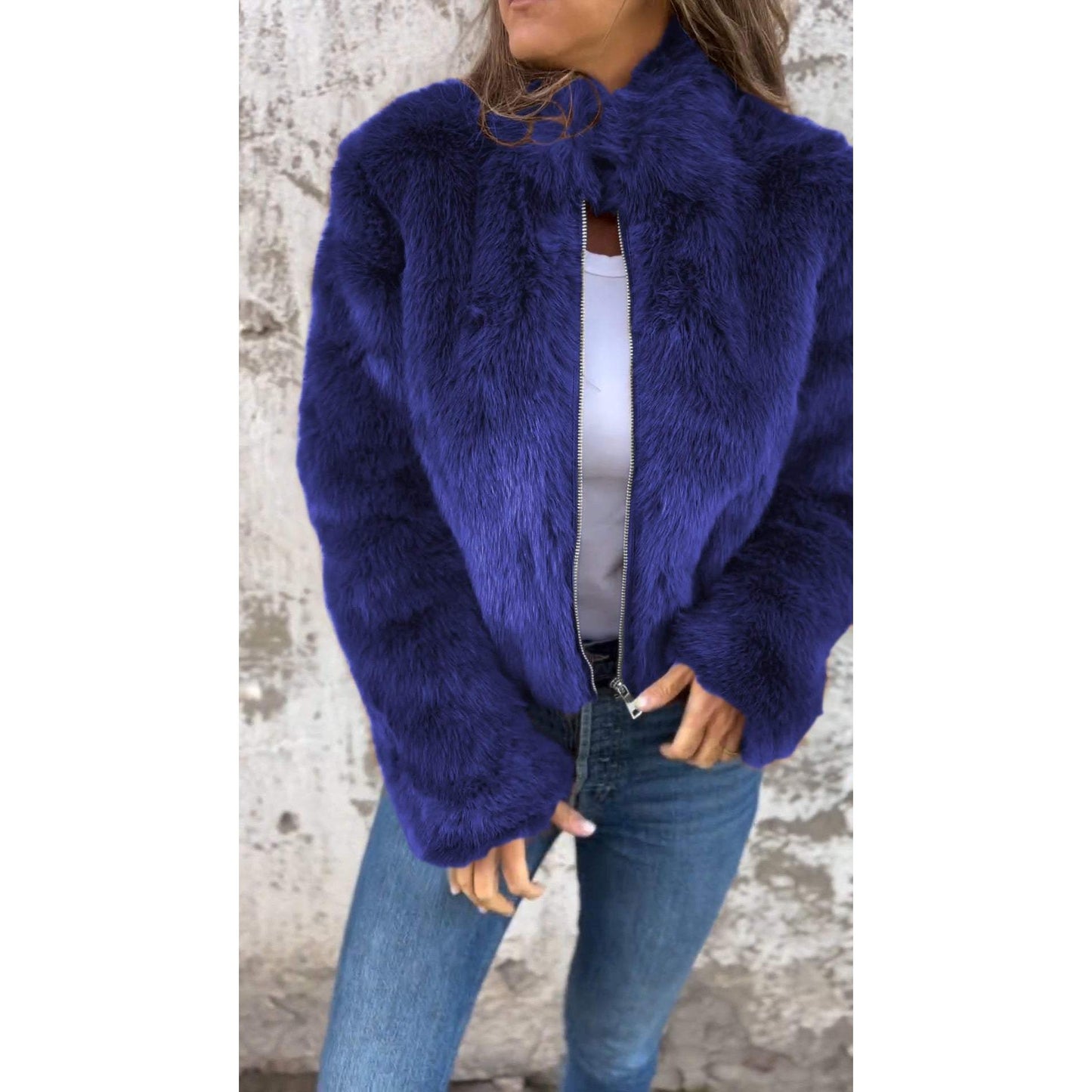 Clem | Veste PU Bond à col haut et fermeture éclair