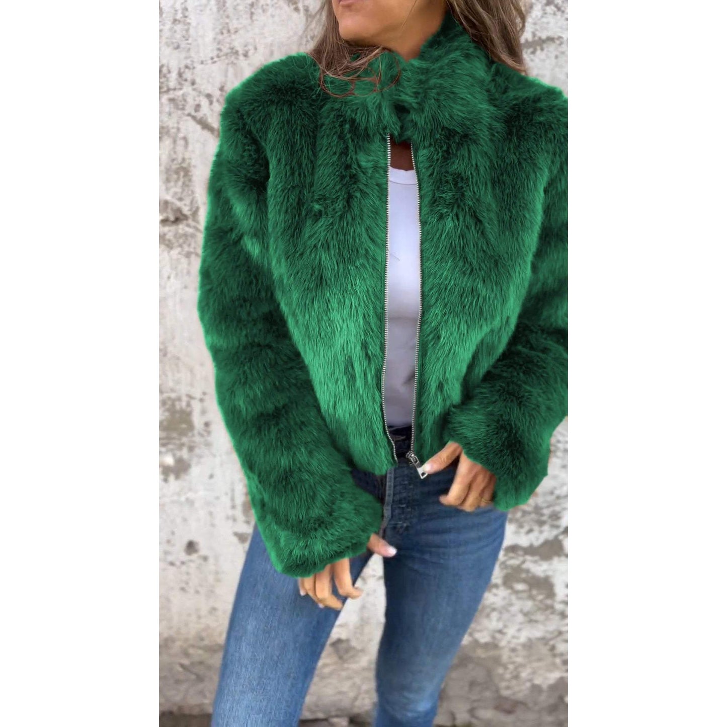 Clem | Veste PU Bond à col haut et fermeture éclair