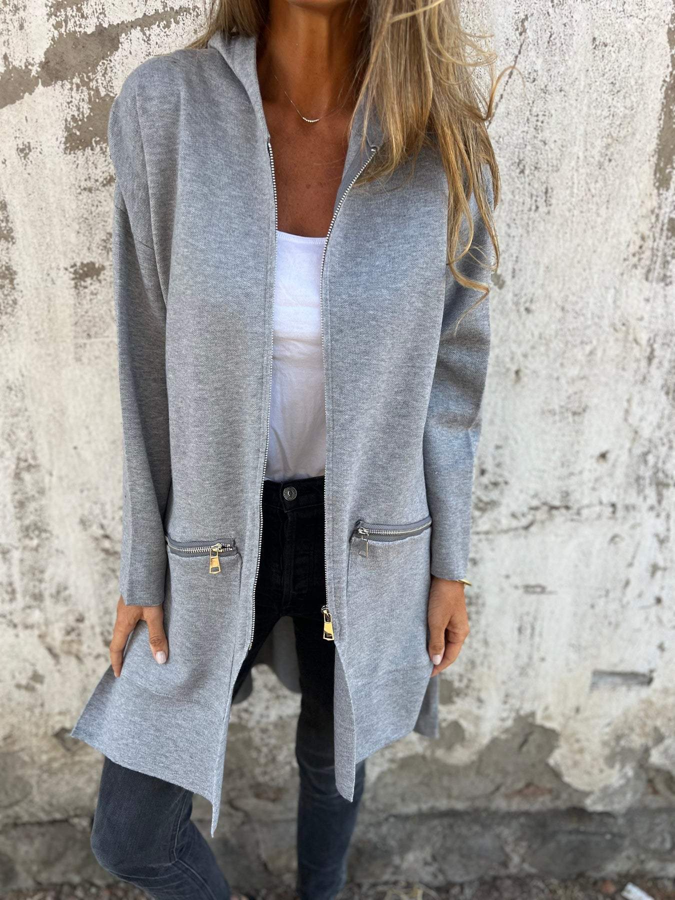 Malaine | Cardigan zippé à manches longues
