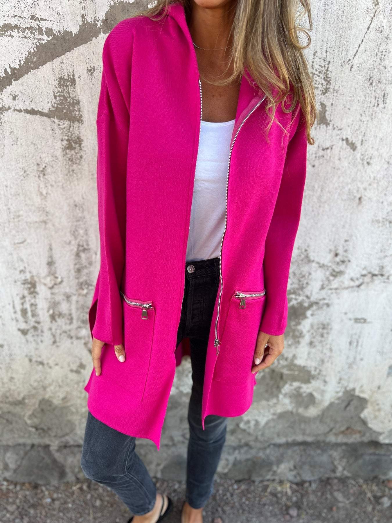 Malaine | Vest met rits lange mouw