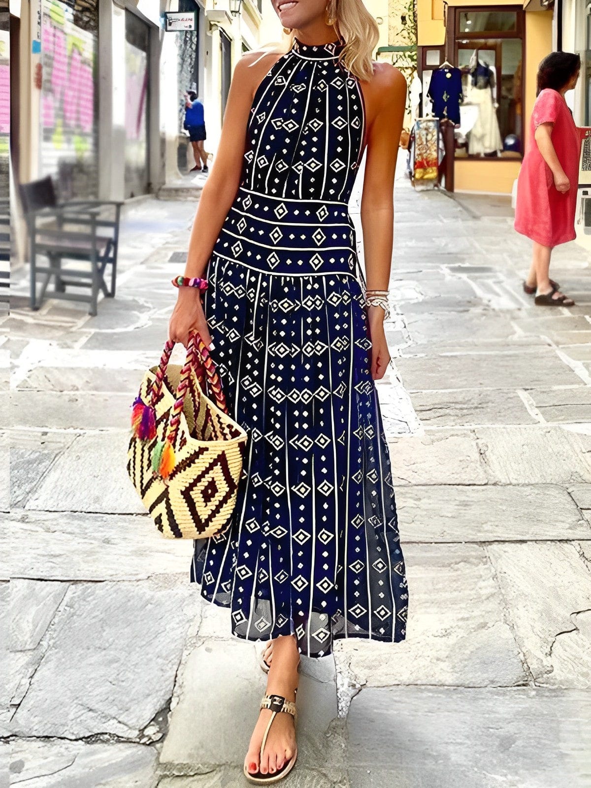 - Robe à motif bleu