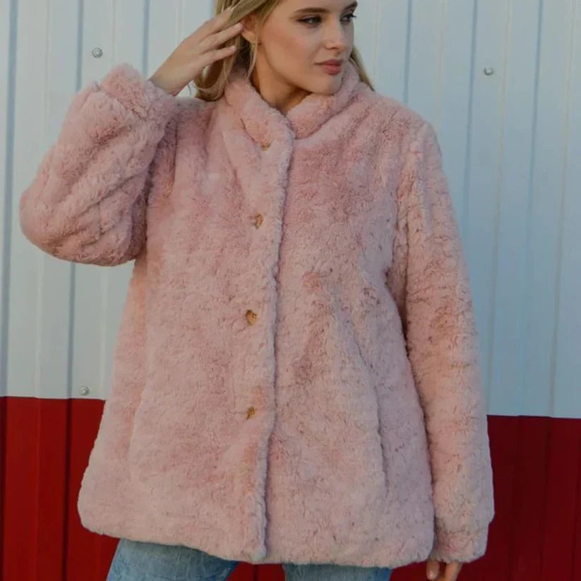 Harmony - manteau de teddy de luxe avec boutons