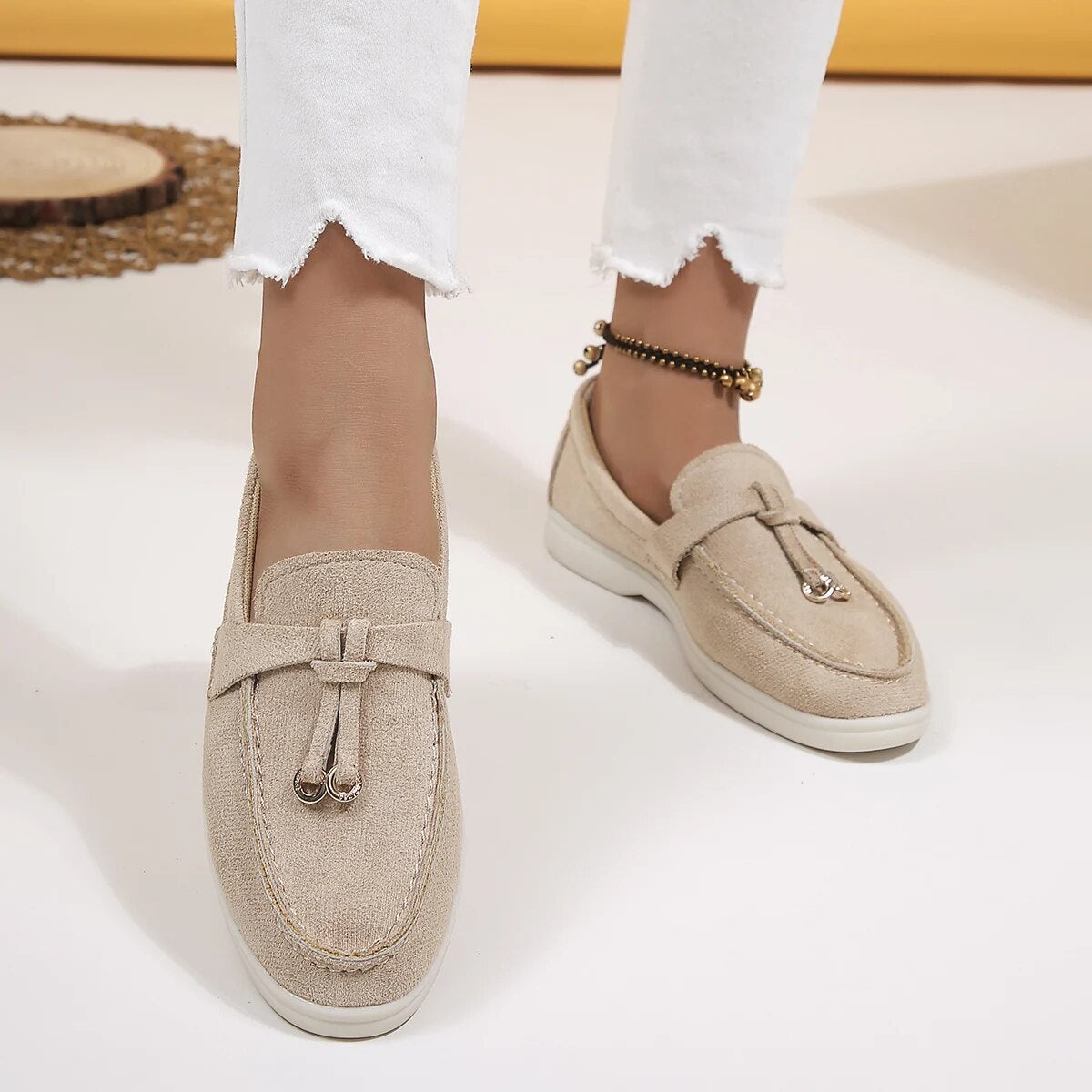 Mocassins plats décorés de cintres