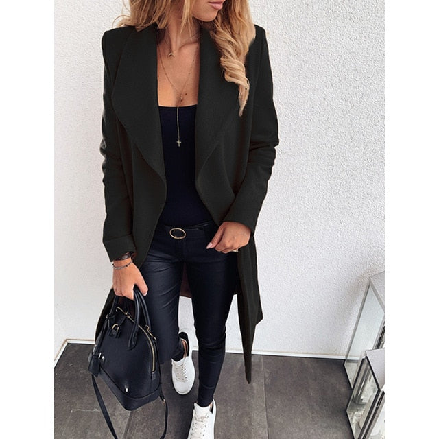 Veste longue sans boutons