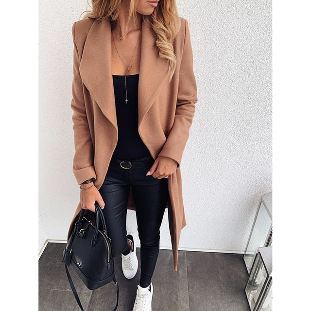 Veste longue sans boutons