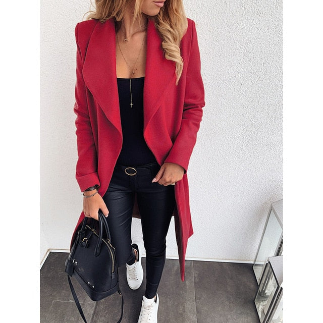 Veste longue sans boutons