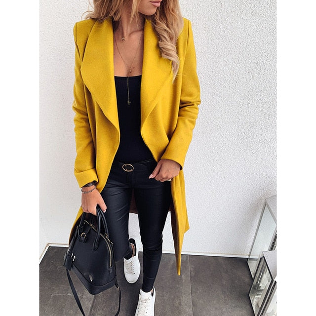 Veste longue sans boutons