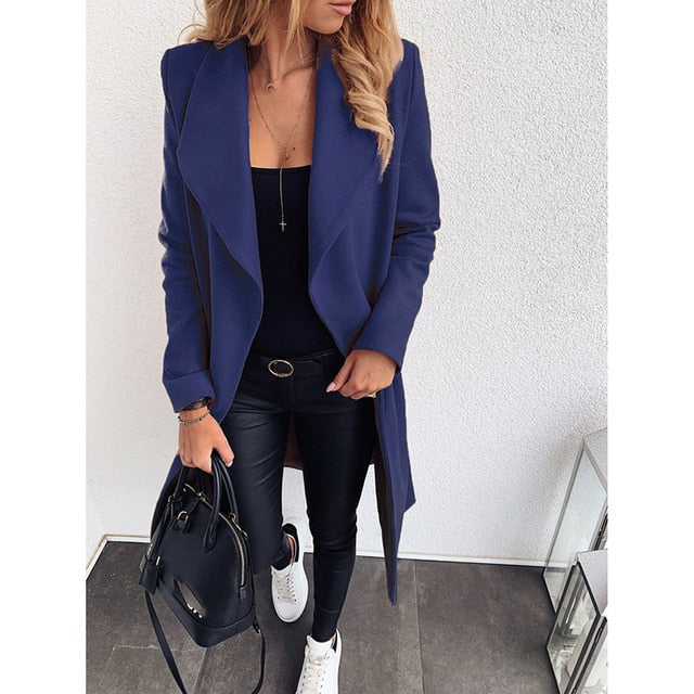 Veste longue sans boutons