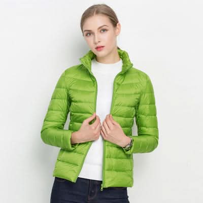 Veste tampon vert vif pour l'automne et l'hiver pour femmes