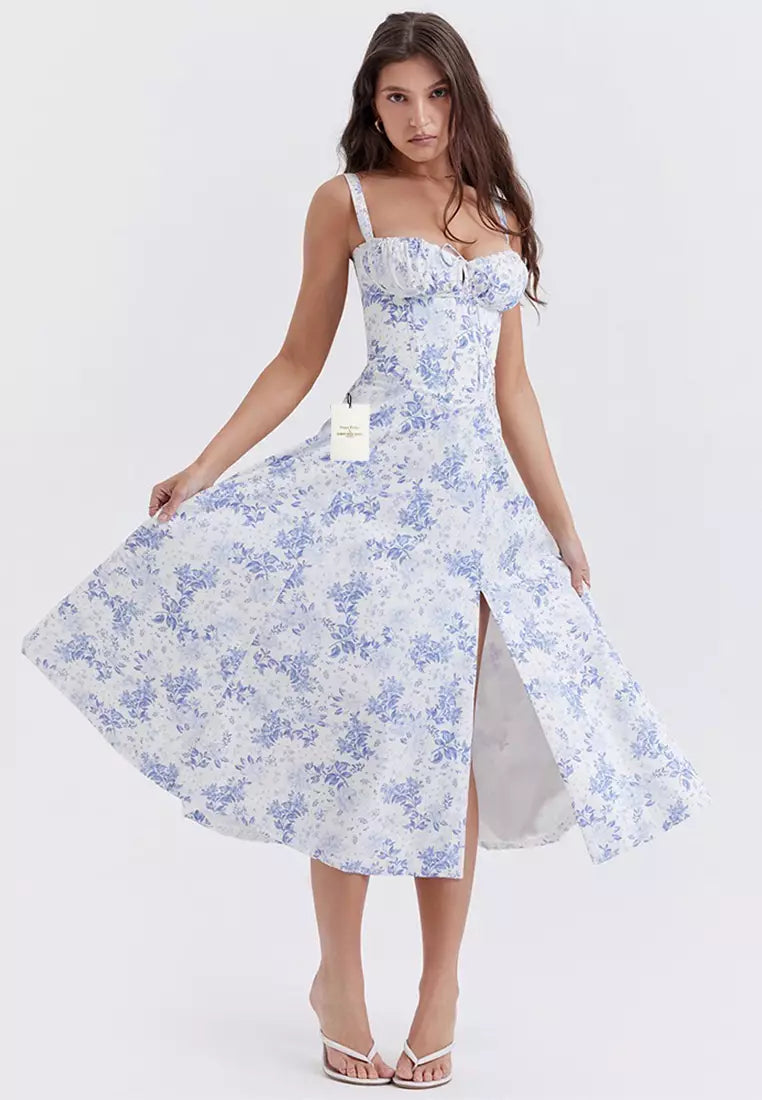 Gretchen - Robe midi avec laçage et corset