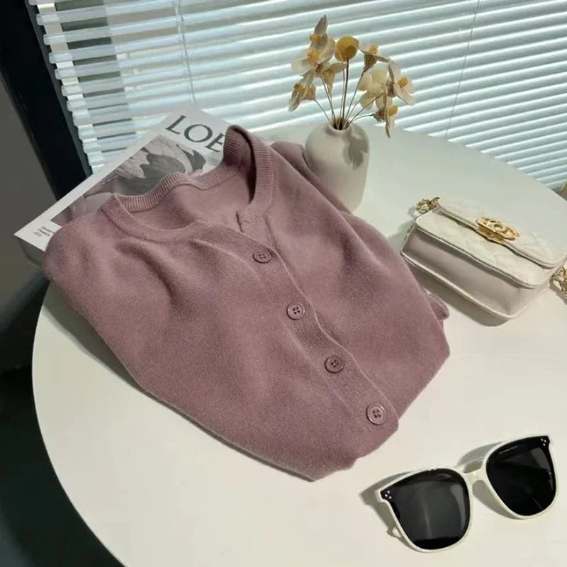 Indigo ladies cashmere sweater short