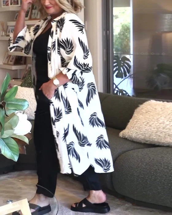 Lässig - veste avec revers et bouton, imprimé