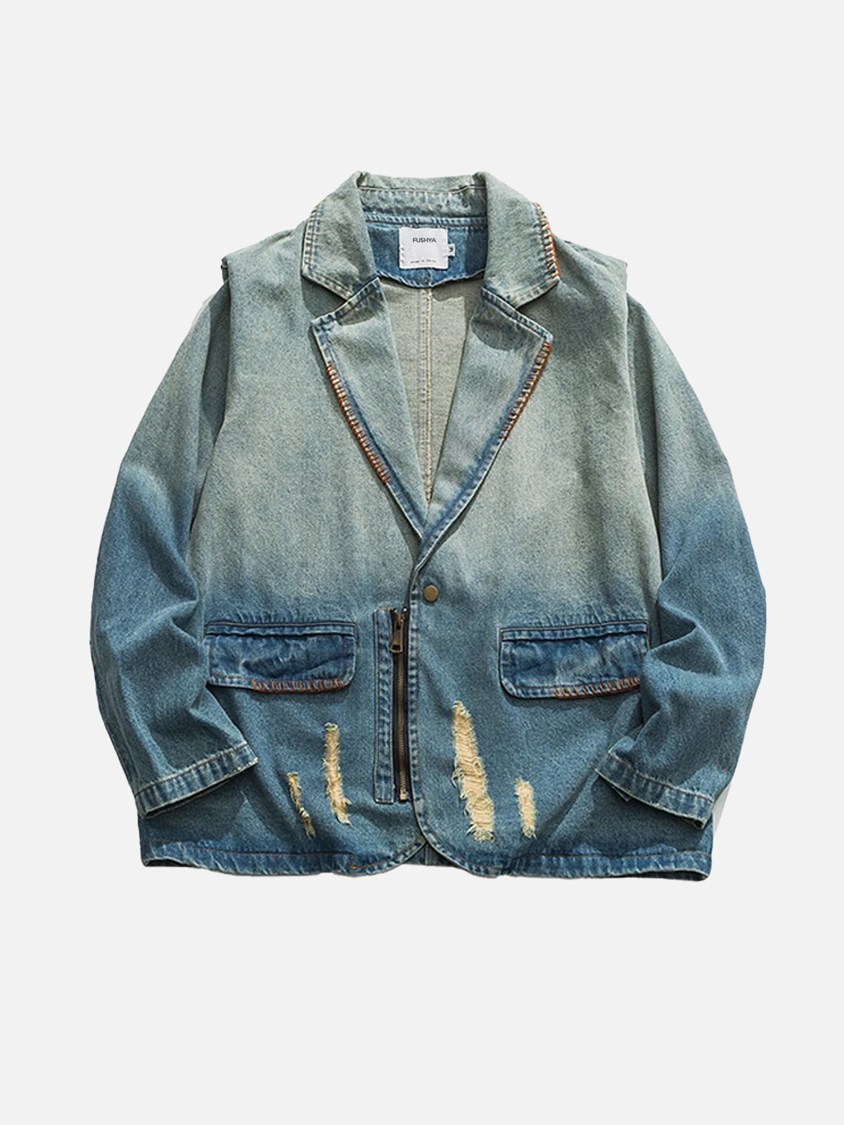 Jouje - Veste en jean vintage avec franges